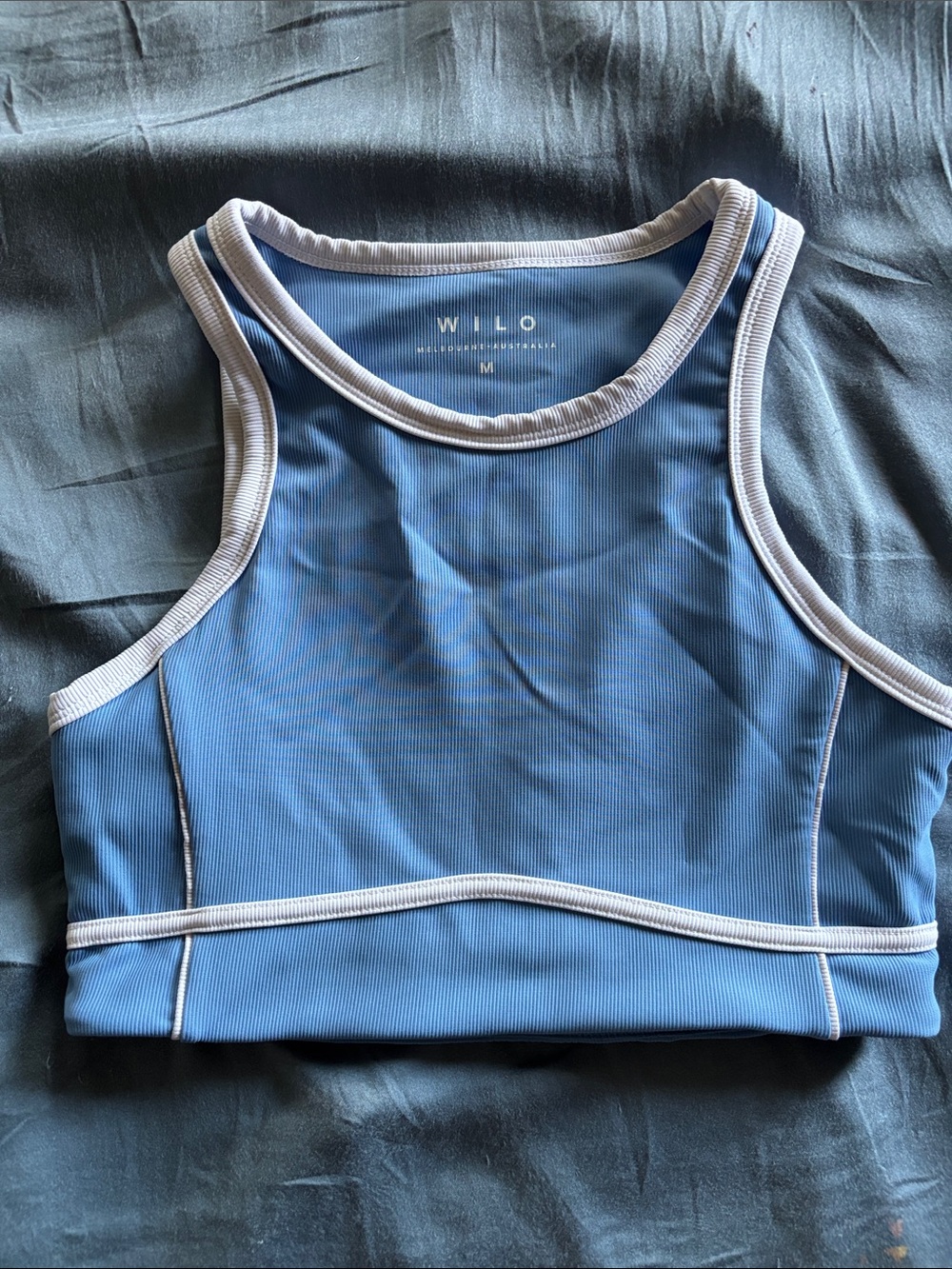 WILLO Blue Contrast-Trim Sports Bra